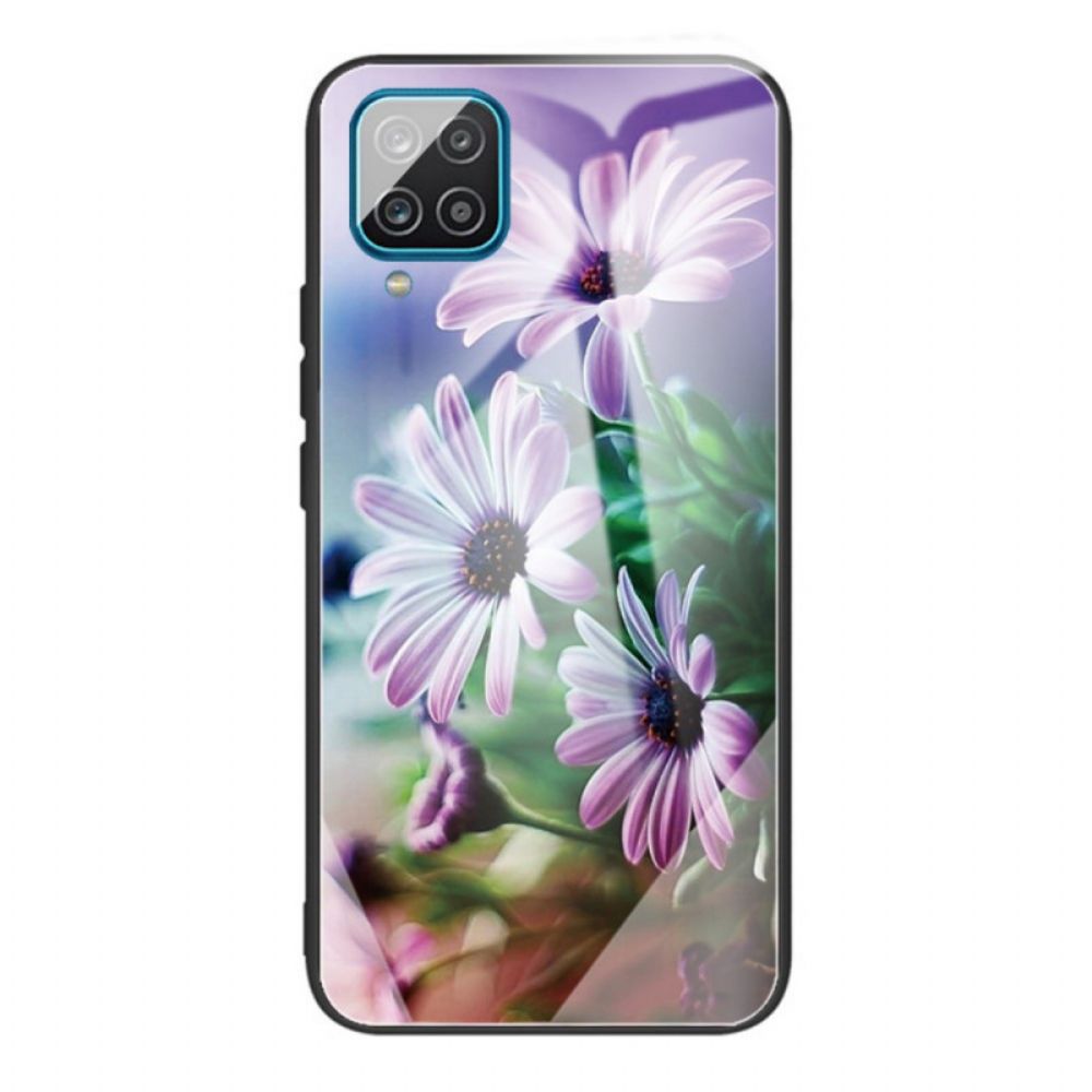 Hülle Für Samsung Galaxy M32 Blumen Aus Gehärtetem Glas