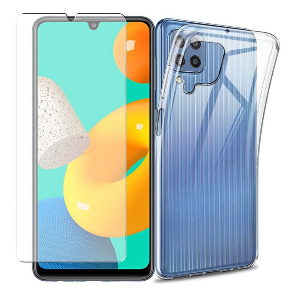 Hülle Für Samsung Galaxy M32 Combo Und Bildschirm Aus Gehärtetem Glas