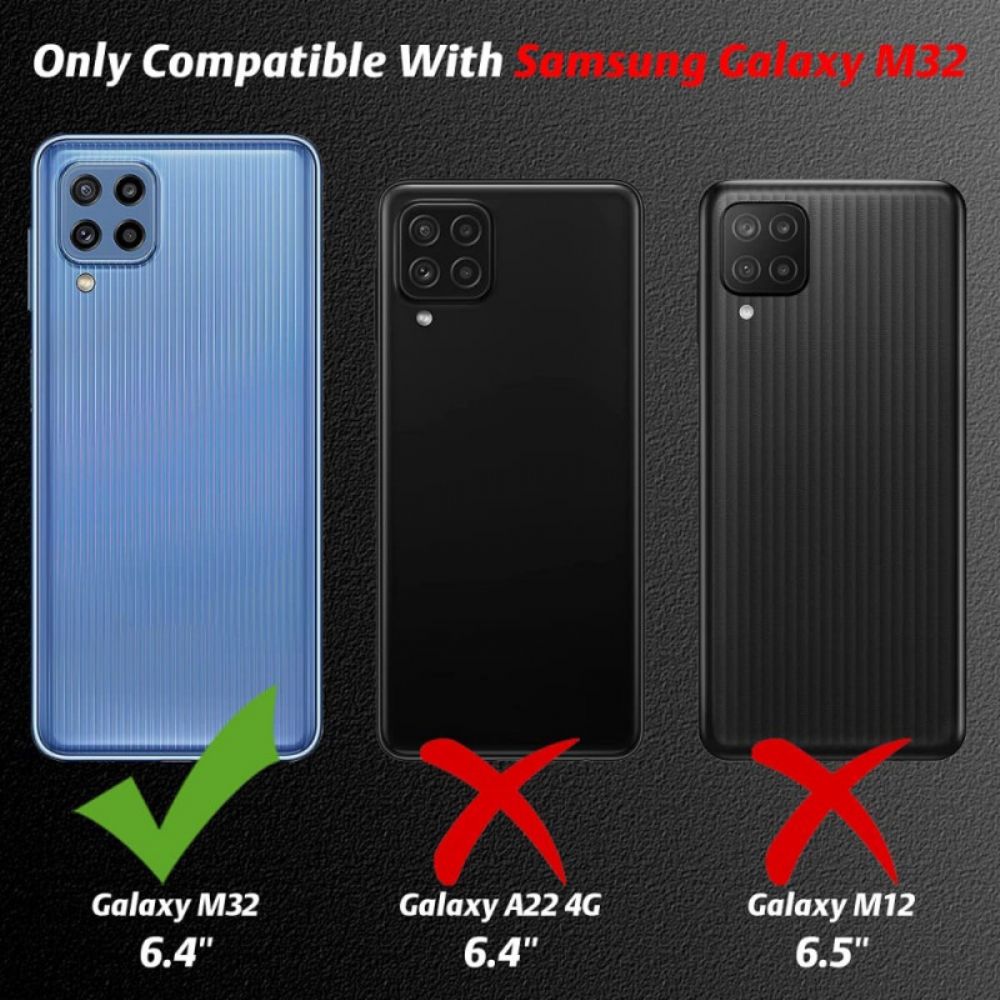 Hülle Für Samsung Galaxy M32 Combo Und Bildschirm Aus Gehärtetem Glas