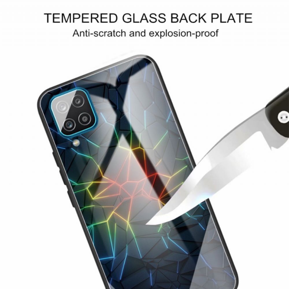 Hülle Für Samsung Galaxy M32 Gehärtetes Glas Geometrie