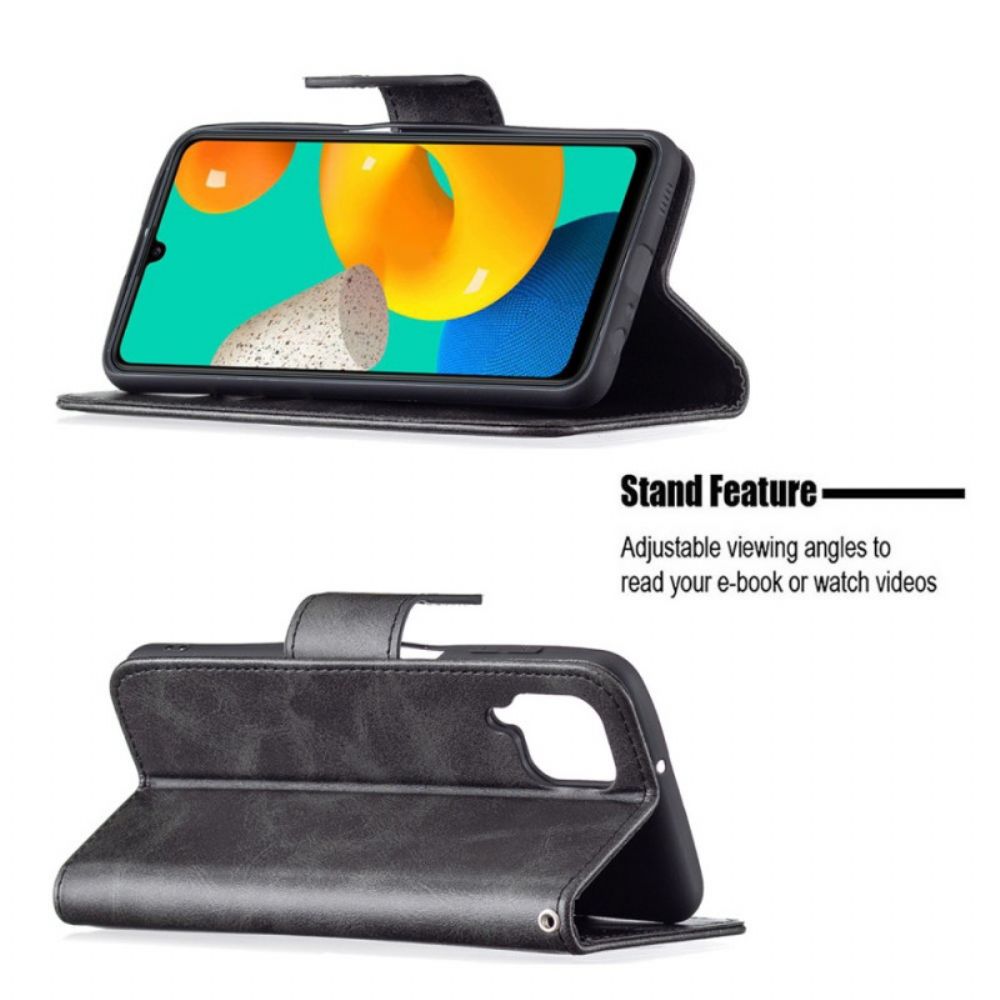 Lederhüllen Für Samsung Galaxy M32 Flip Case Glatte Schräge Klappe