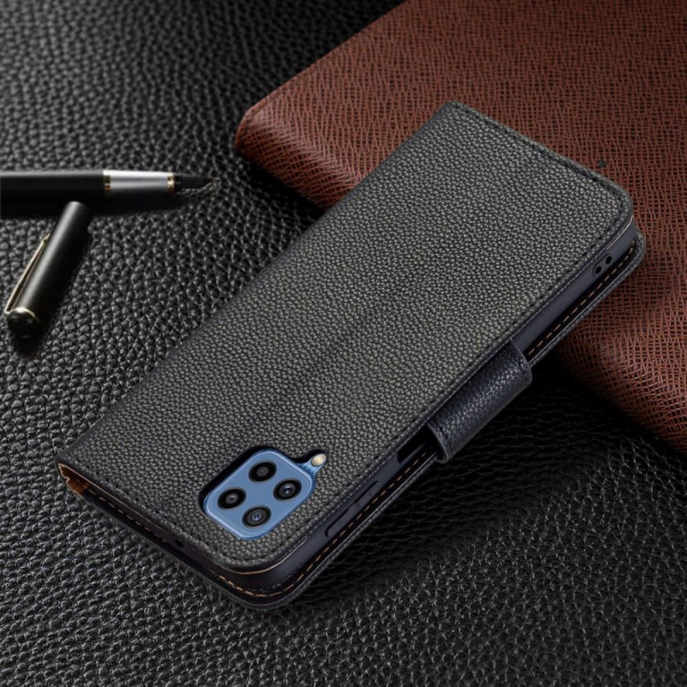 Lederhüllen Für Samsung Galaxy M32 Flip Case Litschi-klappe Schräg