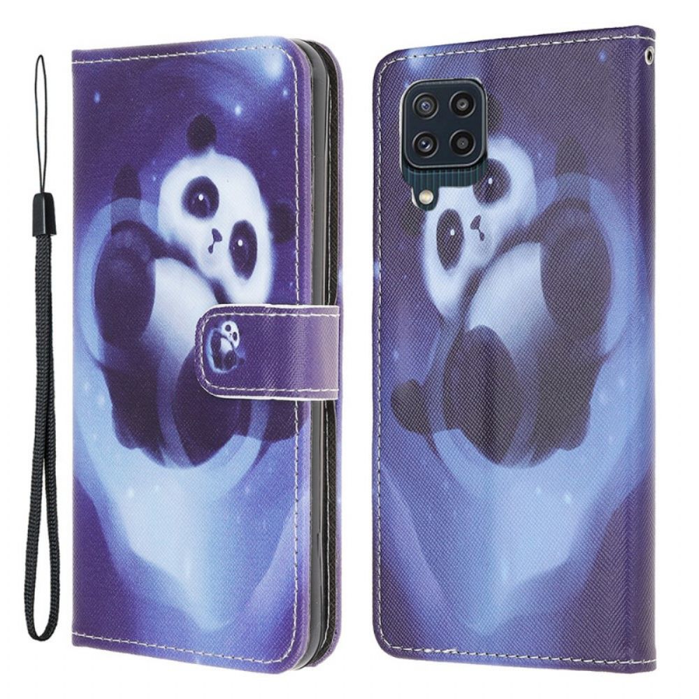 Lederhüllen Für Samsung Galaxy M32 Mit Kordel Tanga Space Panda