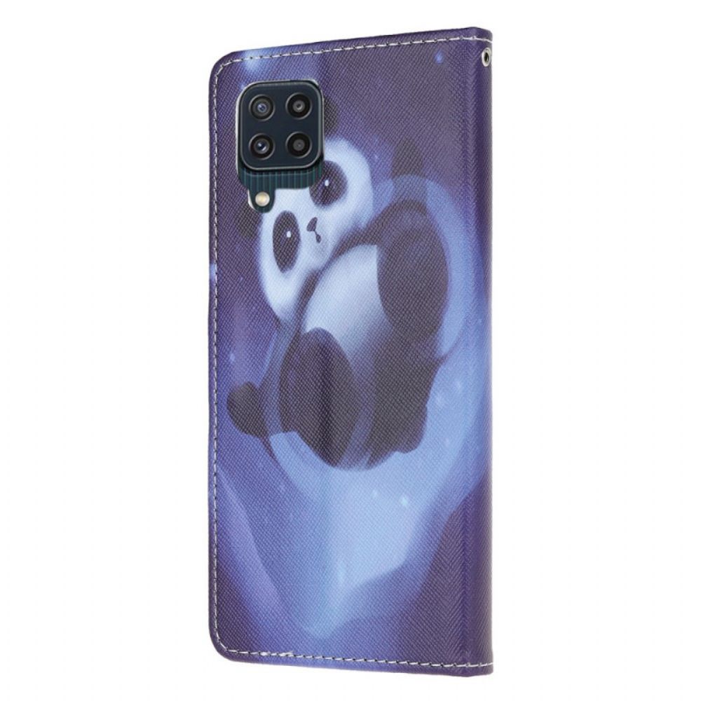 Lederhüllen Für Samsung Galaxy M32 Mit Kordel Tanga Space Panda