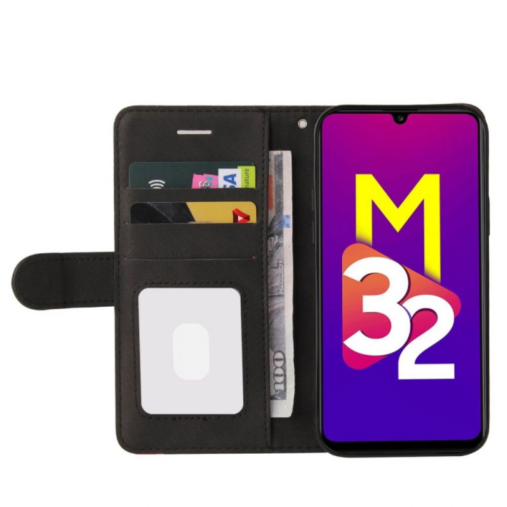 Lederhüllen Für Samsung Galaxy M32 Zweifarbig