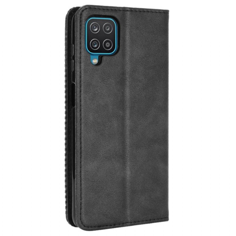 Schutzhülle Für Samsung Galaxy M32 Flip Case Stilisierter Vintage-ledereffekt