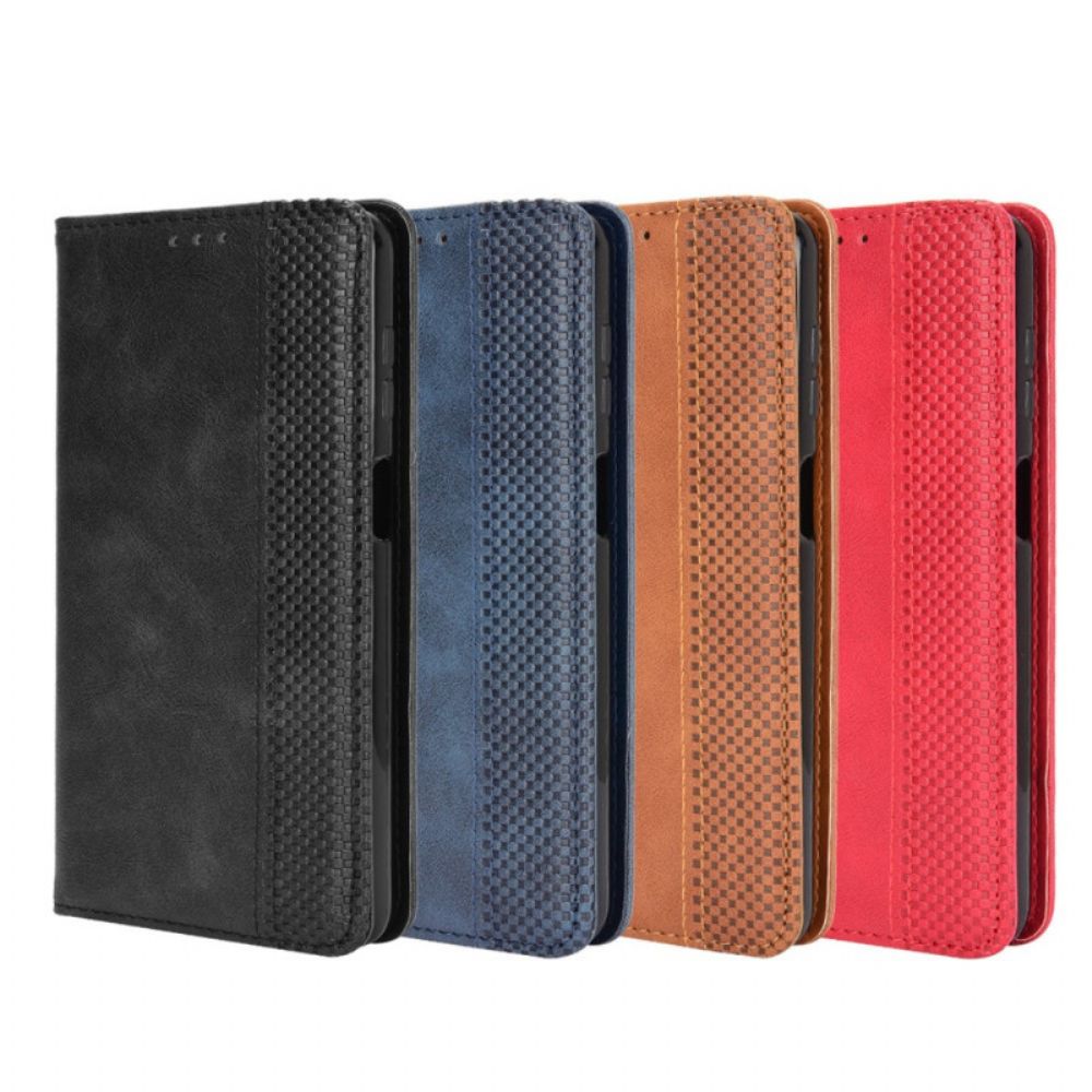 Schutzhülle Für Samsung Galaxy M32 Flip Case Stilisierter Vintage-ledereffekt