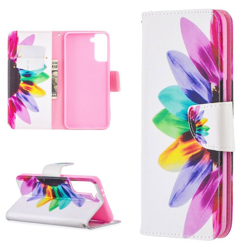 Flip Case Für Samsung Galaxy S21 Plus 5G Aquarell Blume