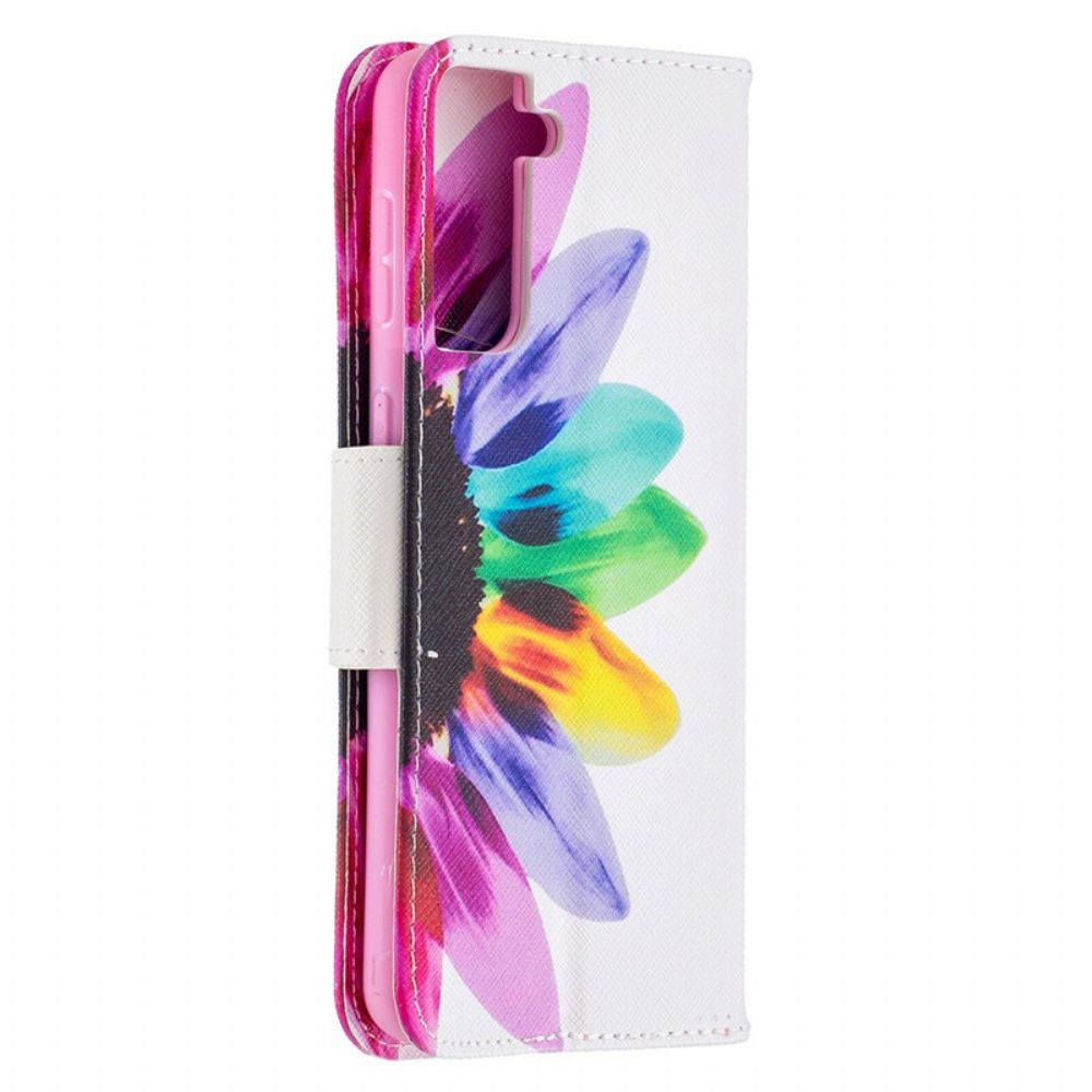 Flip Case Für Samsung Galaxy S21 Plus 5G Aquarell Blume