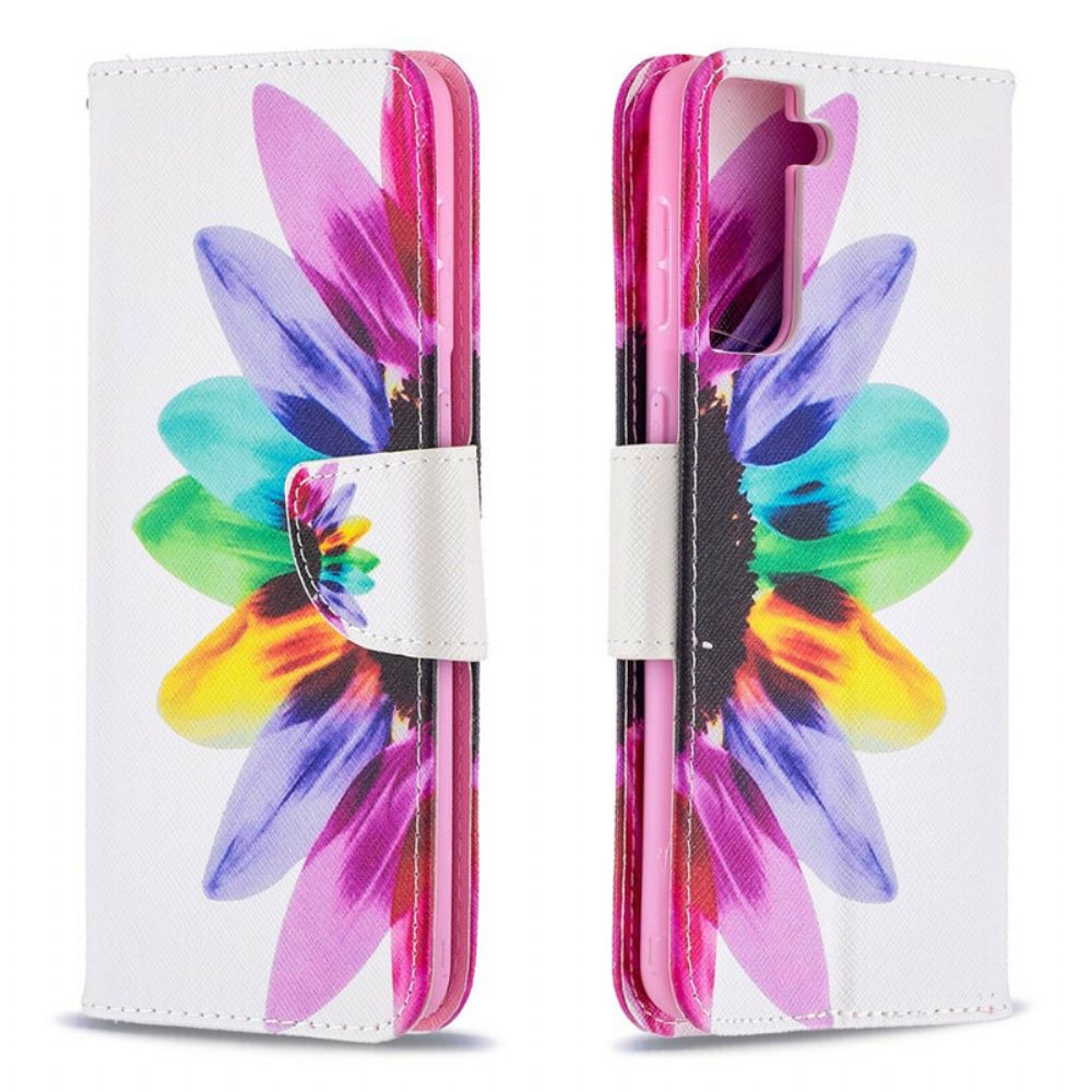 Flip Case Für Samsung Galaxy S21 Plus 5G Aquarell Blume