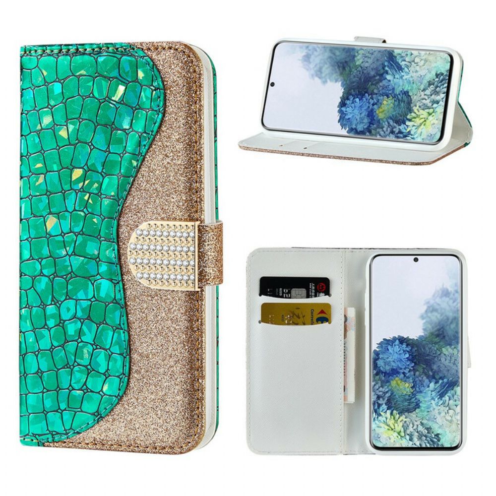 Flip Case Für Samsung Galaxy S21 Plus 5G Croc-diamanten