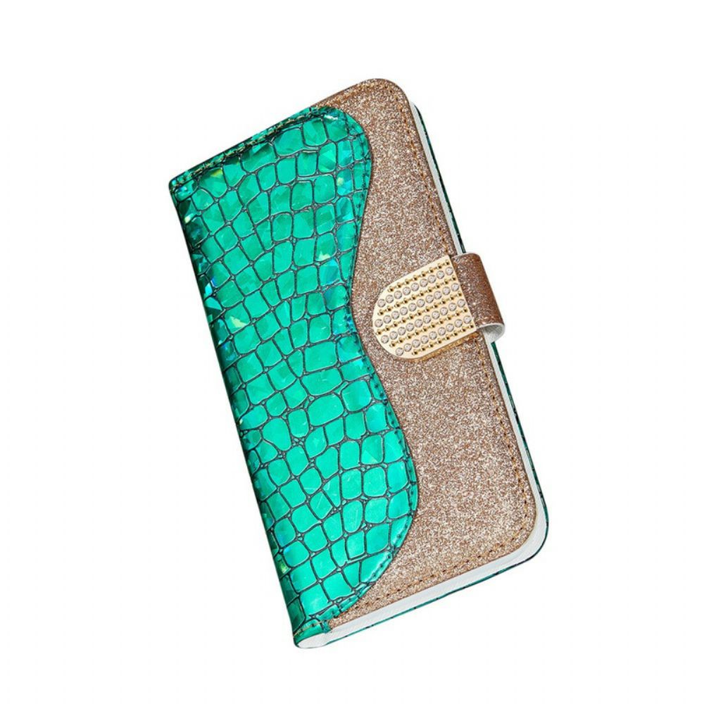 Flip Case Für Samsung Galaxy S21 Plus 5G Croc-diamanten