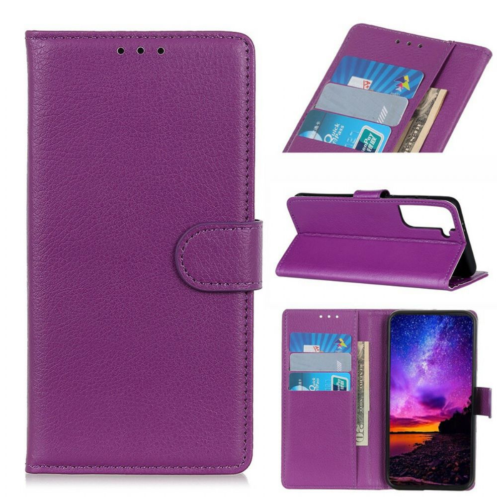 Flip Case Für Samsung Galaxy S21 Plus 5G Litschi-textur