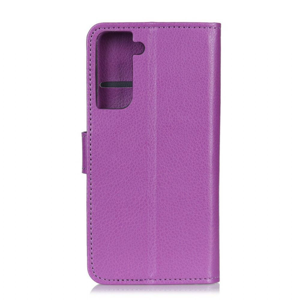 Flip Case Für Samsung Galaxy S21 Plus 5G Litschi-textur