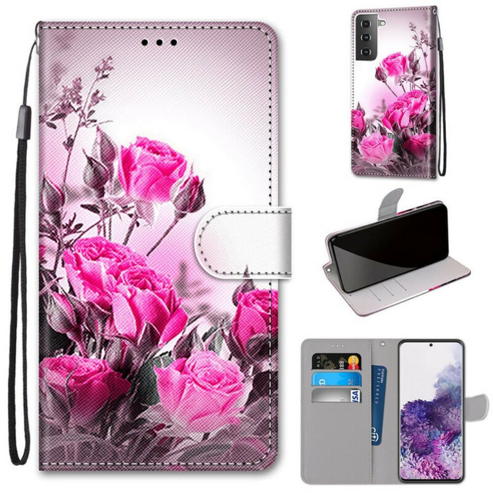 Flip Case Für Samsung Galaxy S21 Plus 5G Magische Blumen