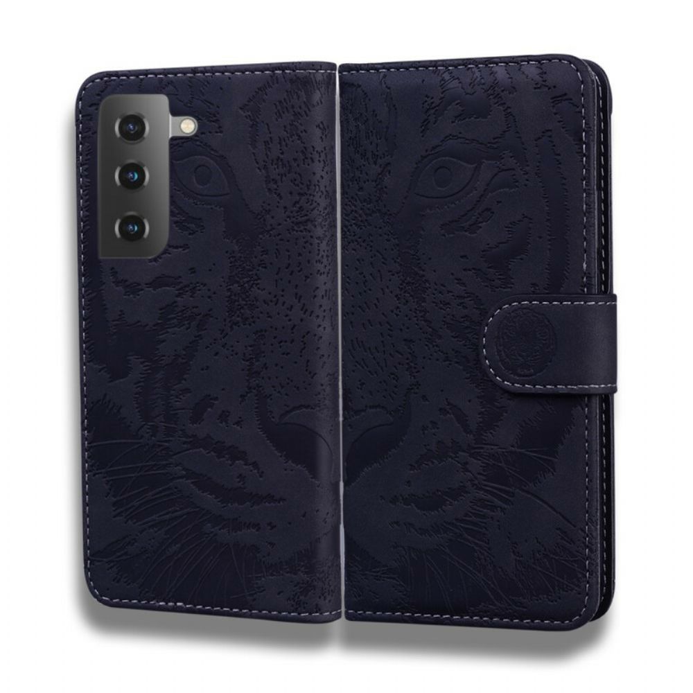 Flip Case Für Samsung Galaxy S21 Plus 5G Tigergesichtsdruck