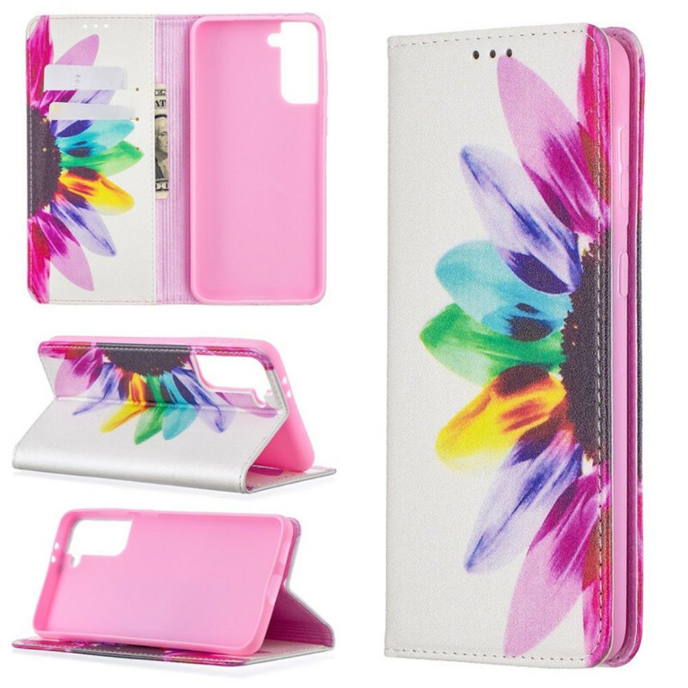 Schutzhülle Für Samsung Galaxy S21 Plus 5G Flip Case Aquarell Blume