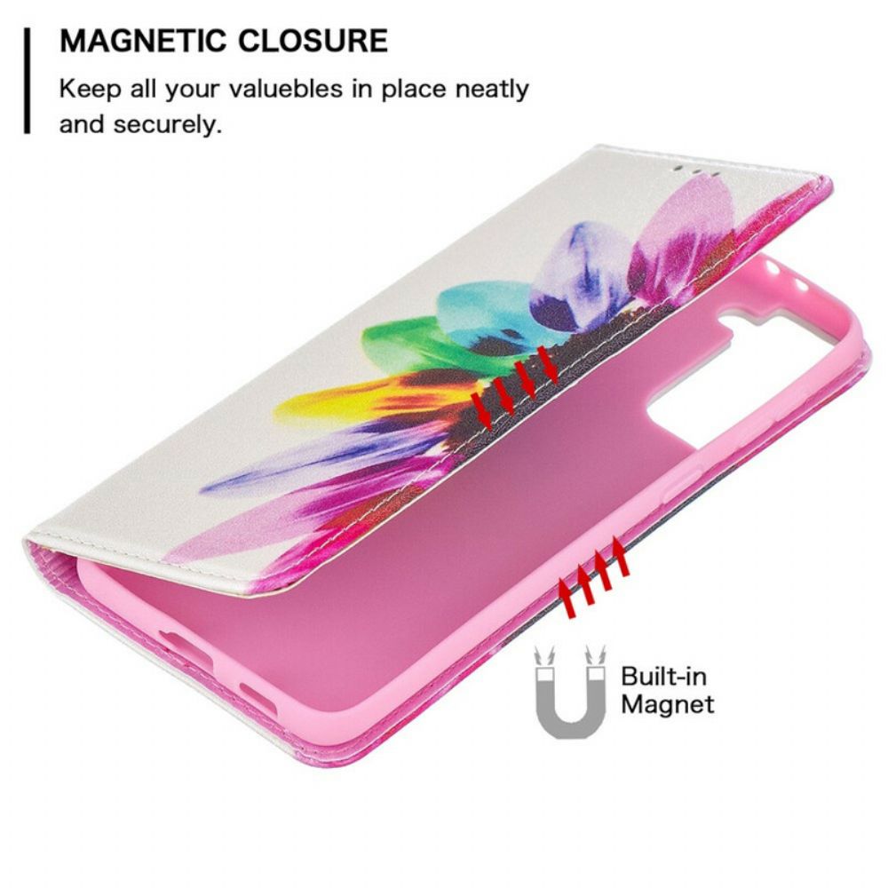 Schutzhülle Für Samsung Galaxy S21 Plus 5G Flip Case Aquarell Blume