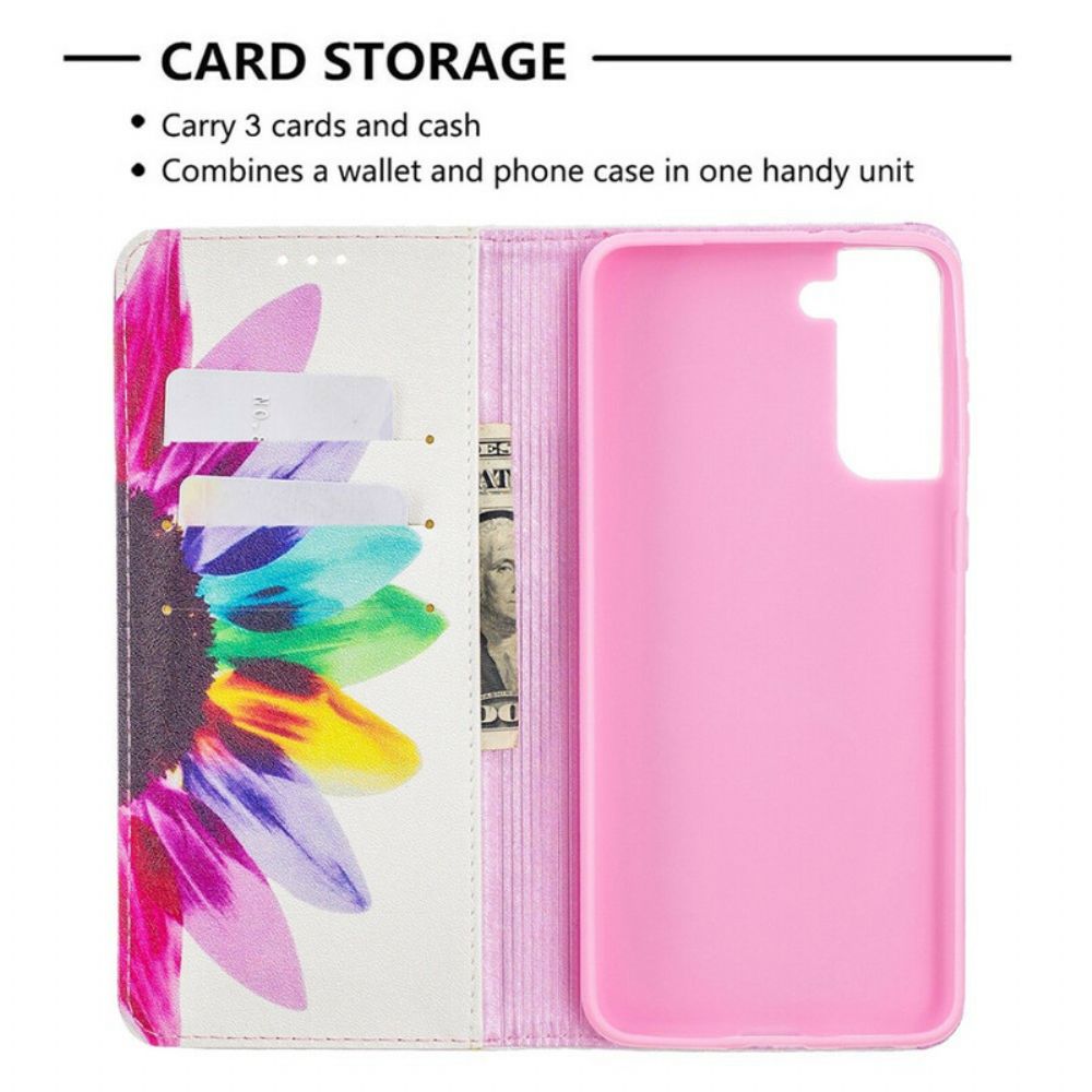 Schutzhülle Für Samsung Galaxy S21 Plus 5G Flip Case Aquarell Blume