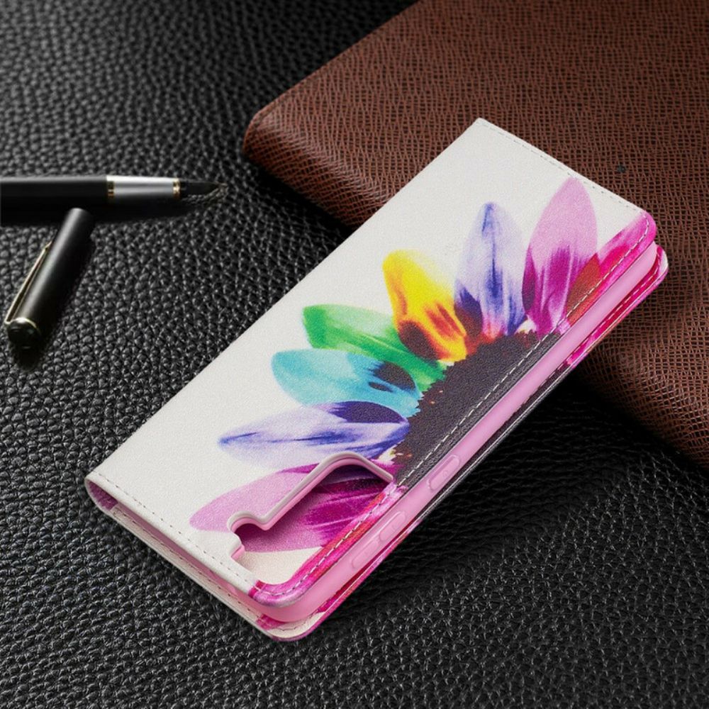 Schutzhülle Für Samsung Galaxy S21 Plus 5G Flip Case Aquarell Blume