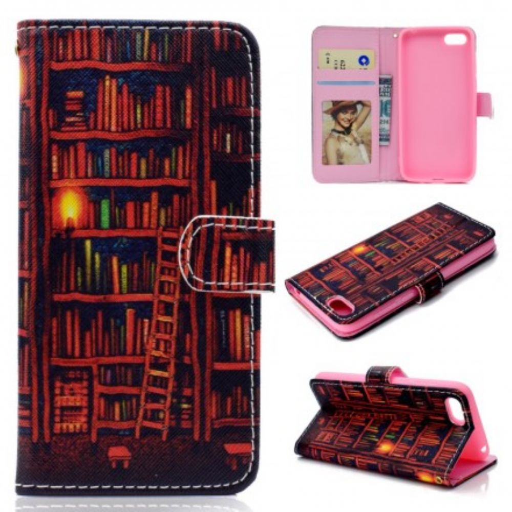 Flip Case Für Huawei Y5 2018 Bibliothek