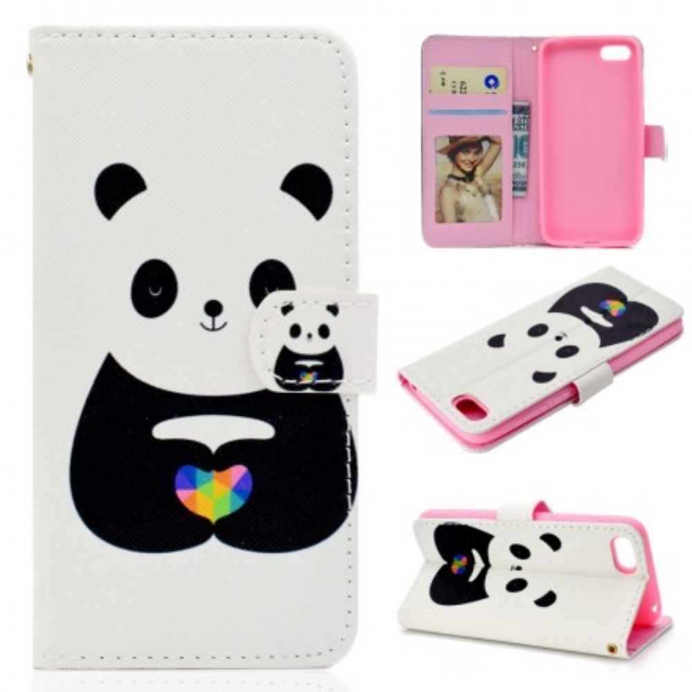 Flip Case Für Huawei Y5 2018 Panda-liebe