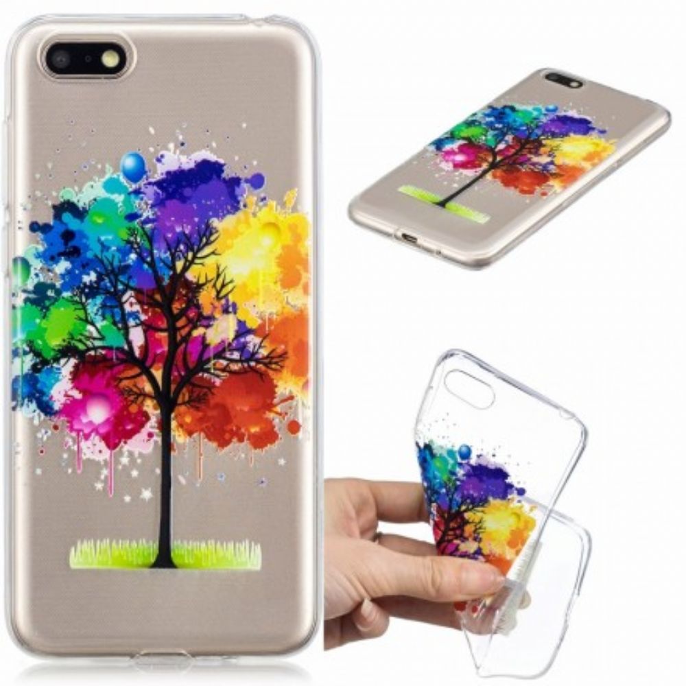 Hülle Für Huawei Y5 2018 Transparenter Aquarellbaum