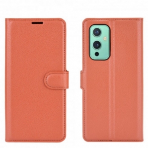 Flip Case Für OnePlus 9 Klassischer Litschi-leder-stil