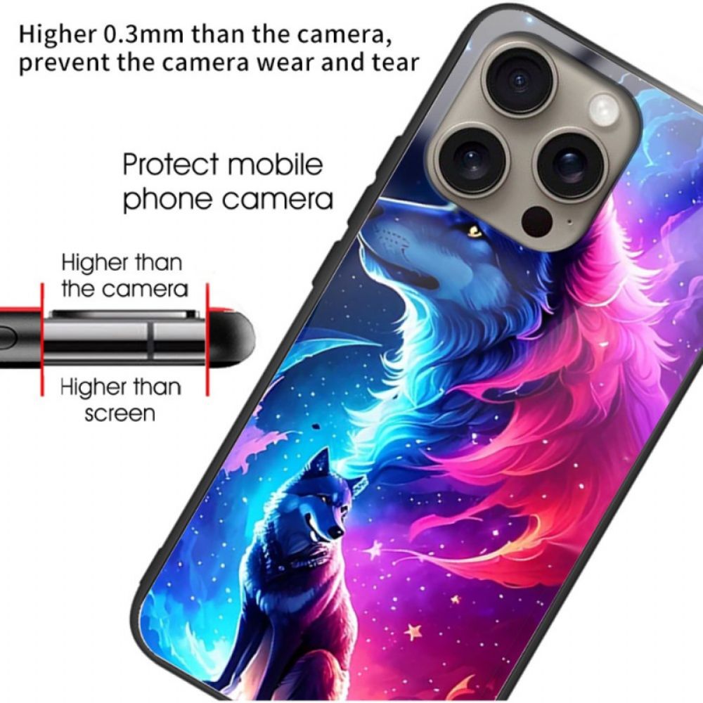 Hülle iPhone 16 Pro Handyhülle Star Wolf Gehärtetes Glas