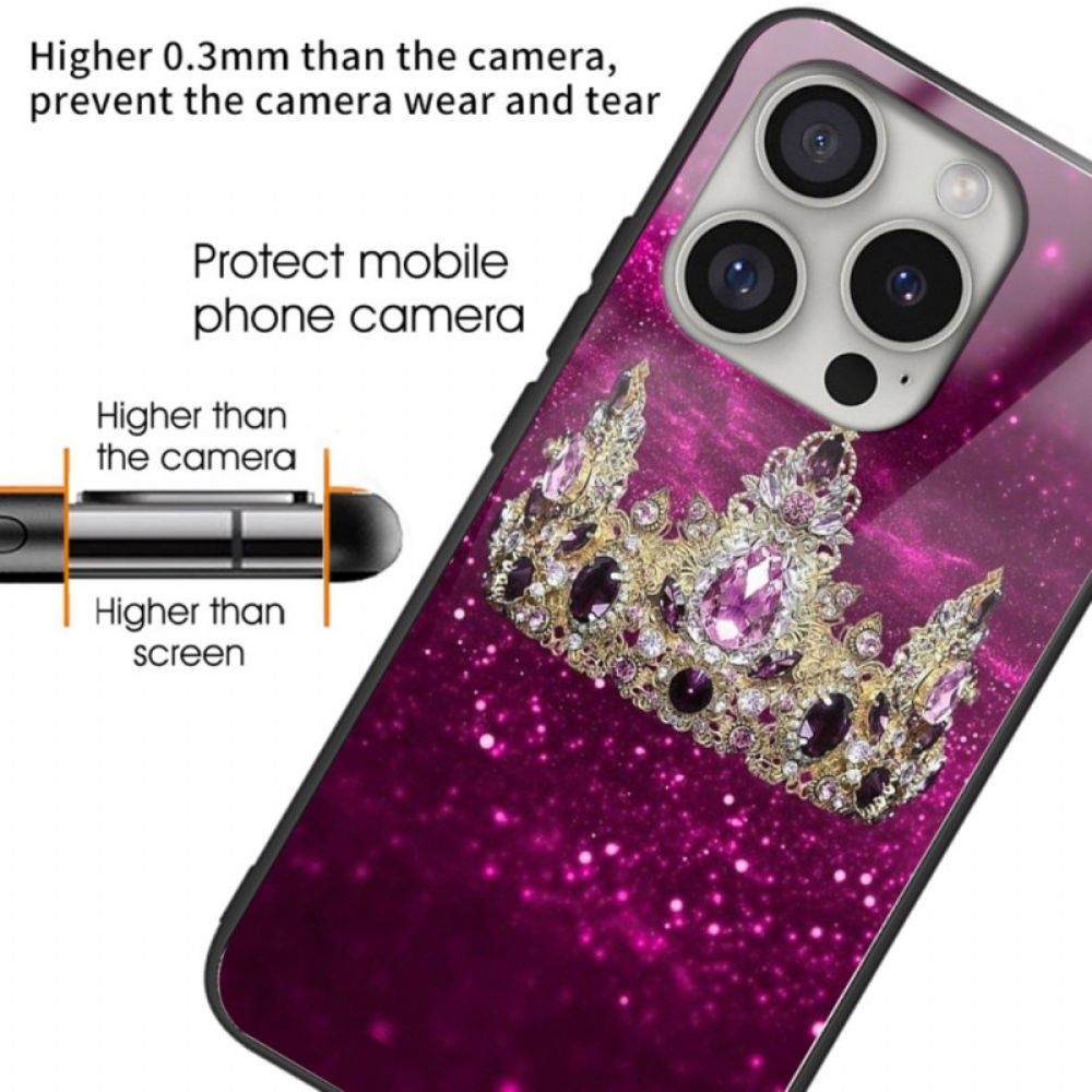 Hülle iPhone 16 Pro Royal Crown Gehärtetes Glas