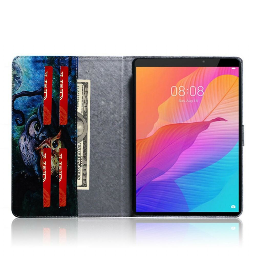 Lederhüllen Für Huawei MatePad T 8 Eulenmalerei