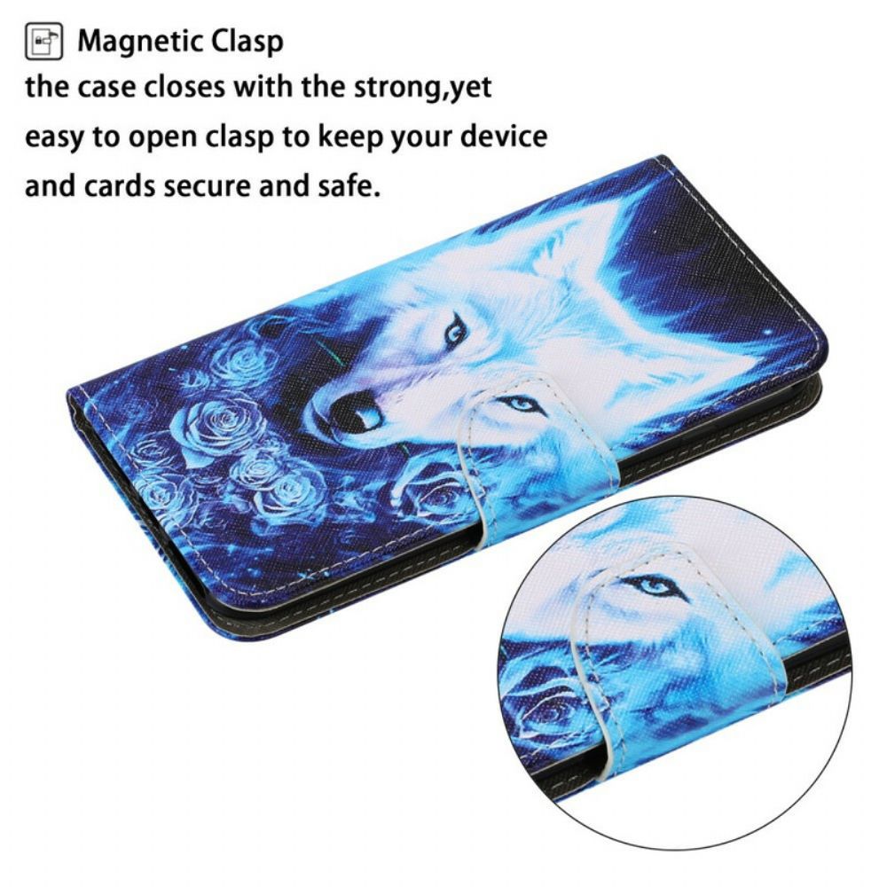 Flip Case Für Samsung Galaxy M11 Weißer Wolf