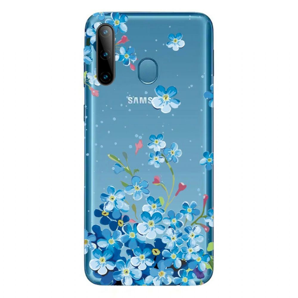 Handyhülle Für Samsung Galaxy M11 Blaue Blumen