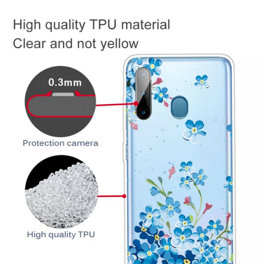 Handyhülle Für Samsung Galaxy M11 Blaue Blumen