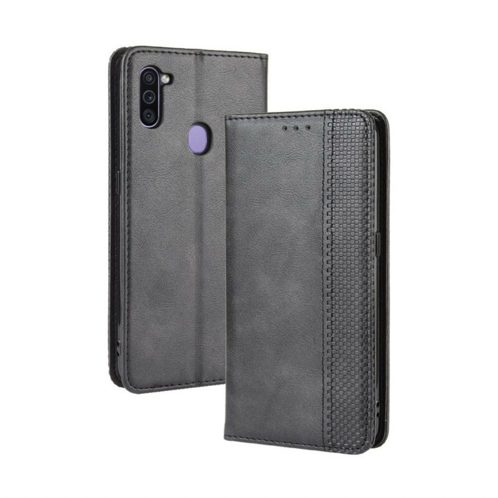 Schutzhülle Für Samsung Galaxy M11 Flip Case Stilisierter Vintage-leder-effekt