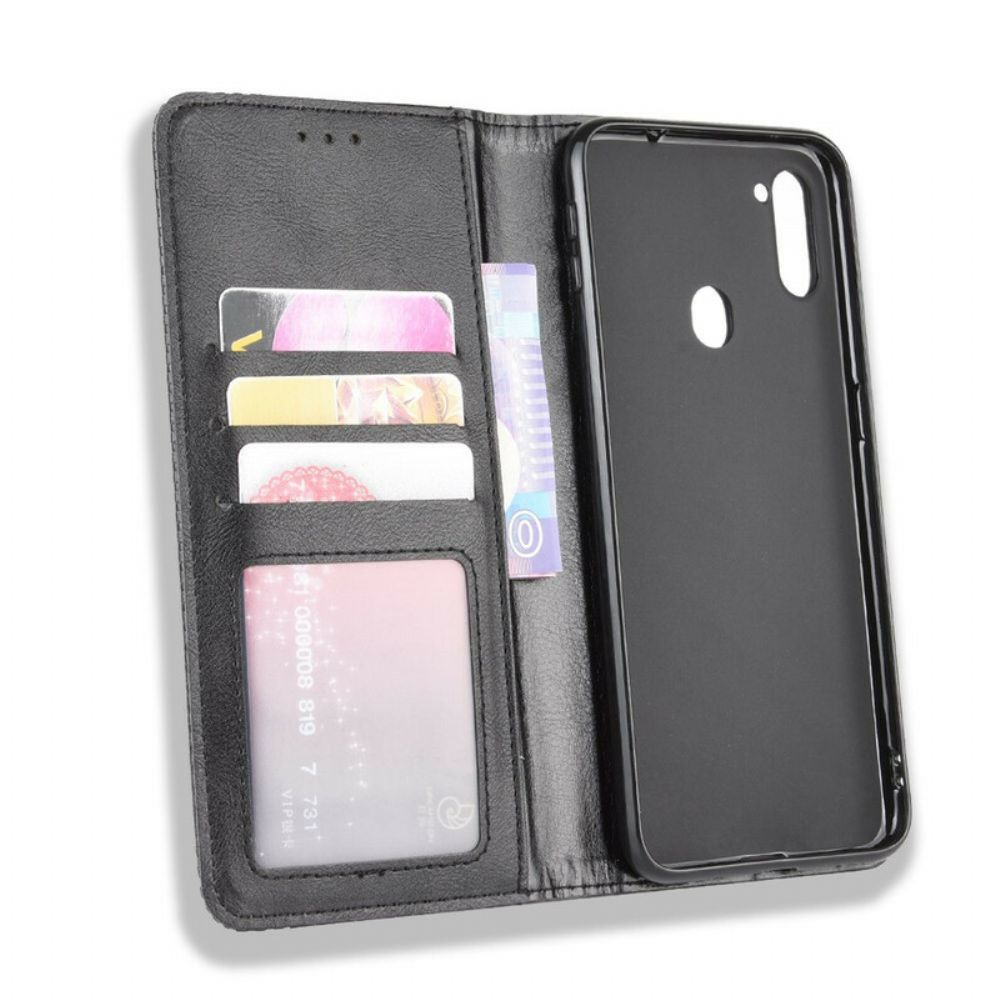 Schutzhülle Für Samsung Galaxy M11 Flip Case Stilisierter Vintage-leder-effekt