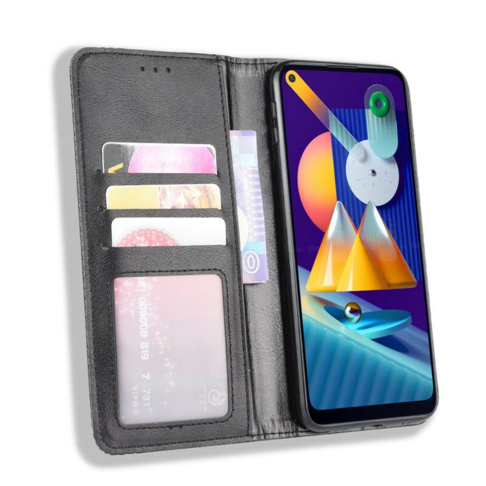 Schutzhülle Für Samsung Galaxy M11 Flip Case Stilisierter Vintage-leder-effekt