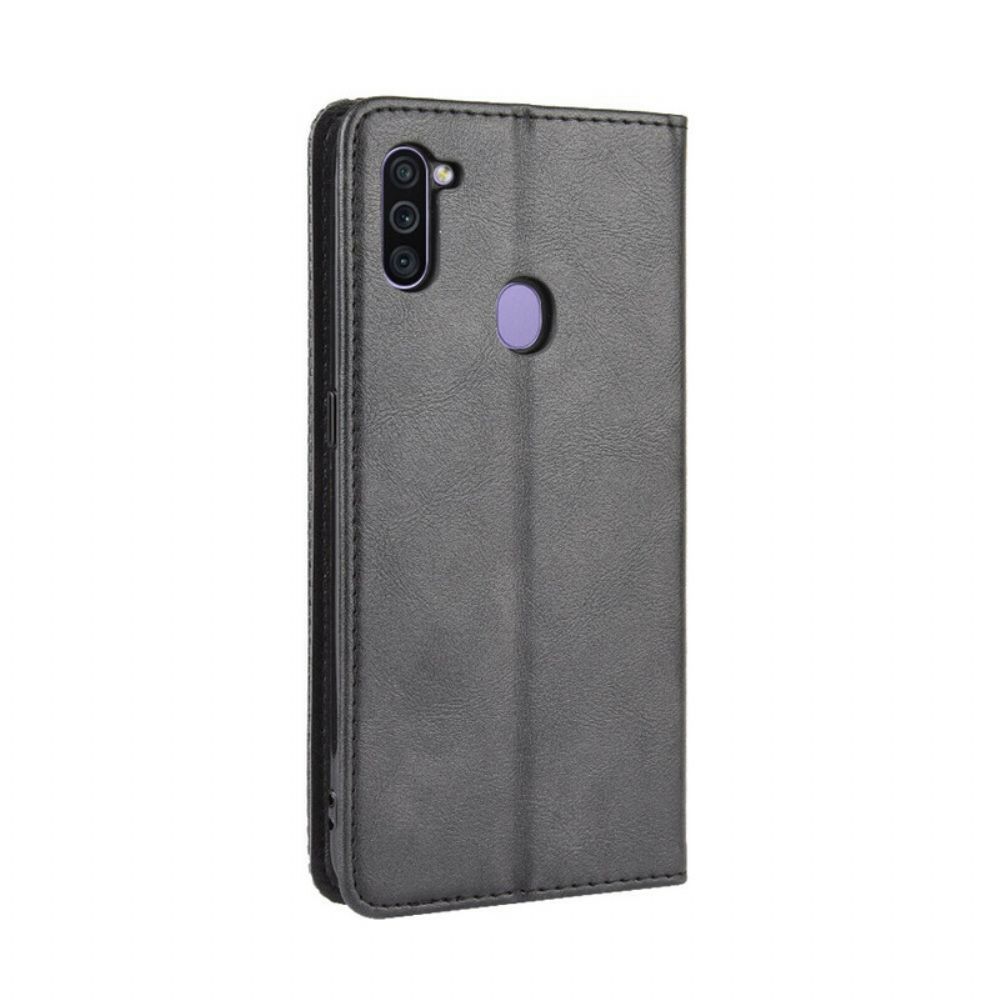 Schutzhülle Für Samsung Galaxy M11 Flip Case Stilisierter Vintage-leder-effekt