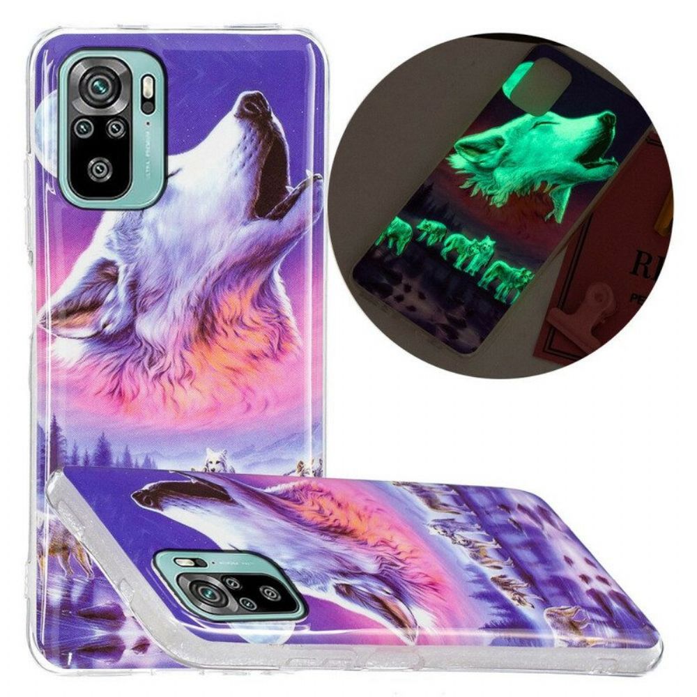 Handyhülle Für Poco M5s Fluoreszierende Wolf-serie