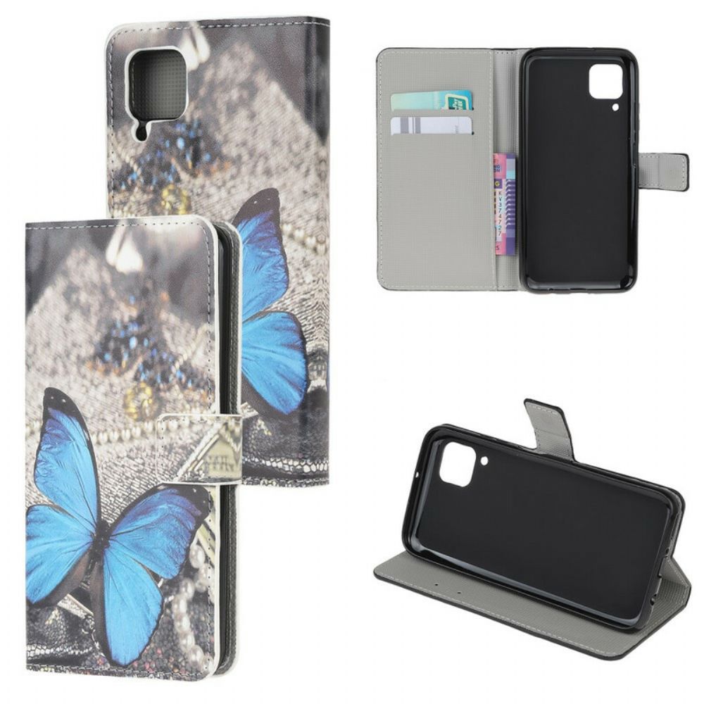 Flip Case Für Huawei P40 Lite Blauer Schmetterling