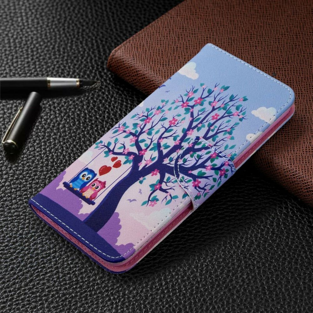 Flip Case Für Huawei P40 Lite Eulen Auf Der Schaukel