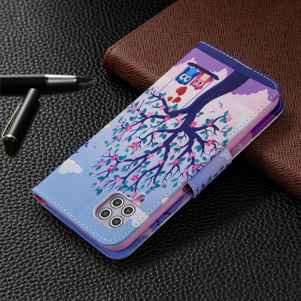 Flip Case Für Huawei P40 Lite Eulen Auf Der Schaukel