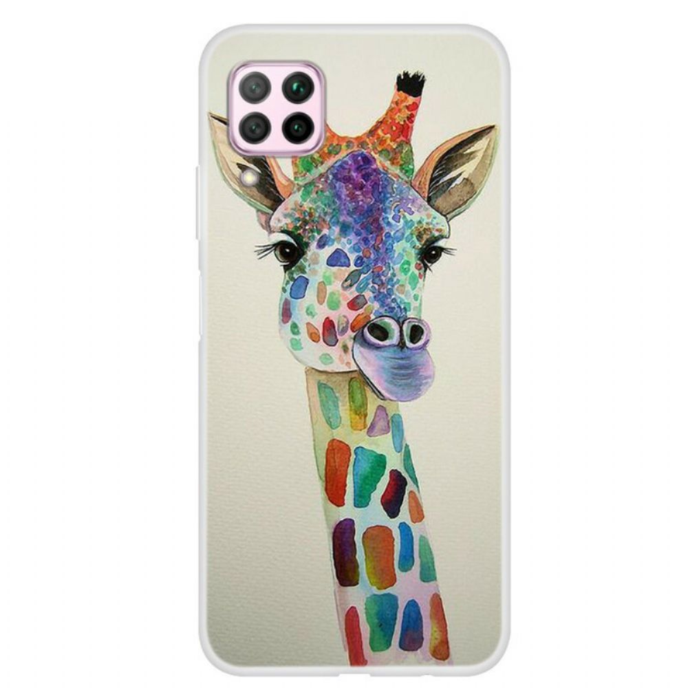 Handyhülle Für Huawei P40 Lite Bunte Giraffe