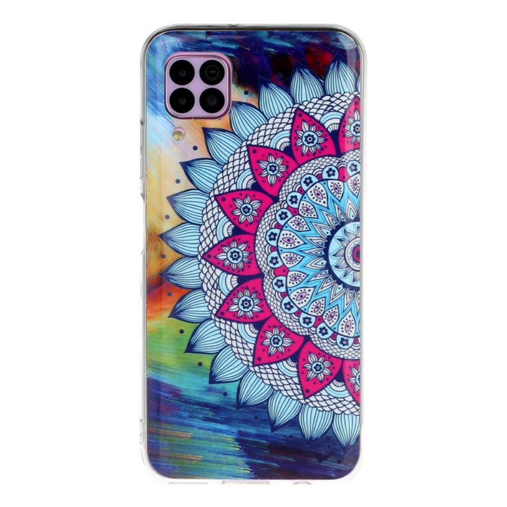 Handyhülle Für Huawei P40 Lite Fluoreszierende Mandala-eule