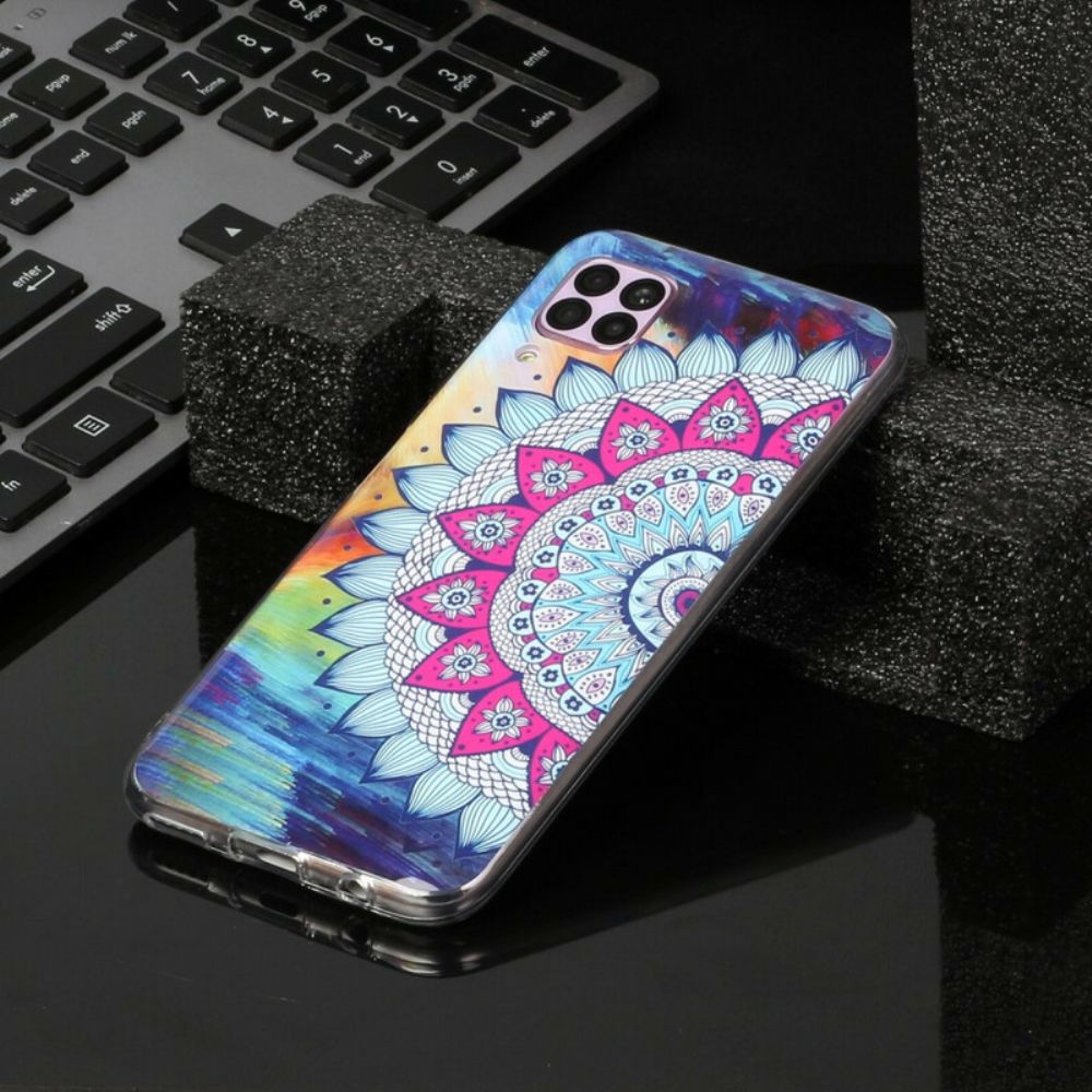 Handyhülle Für Huawei P40 Lite Fluoreszierende Mandala-eule