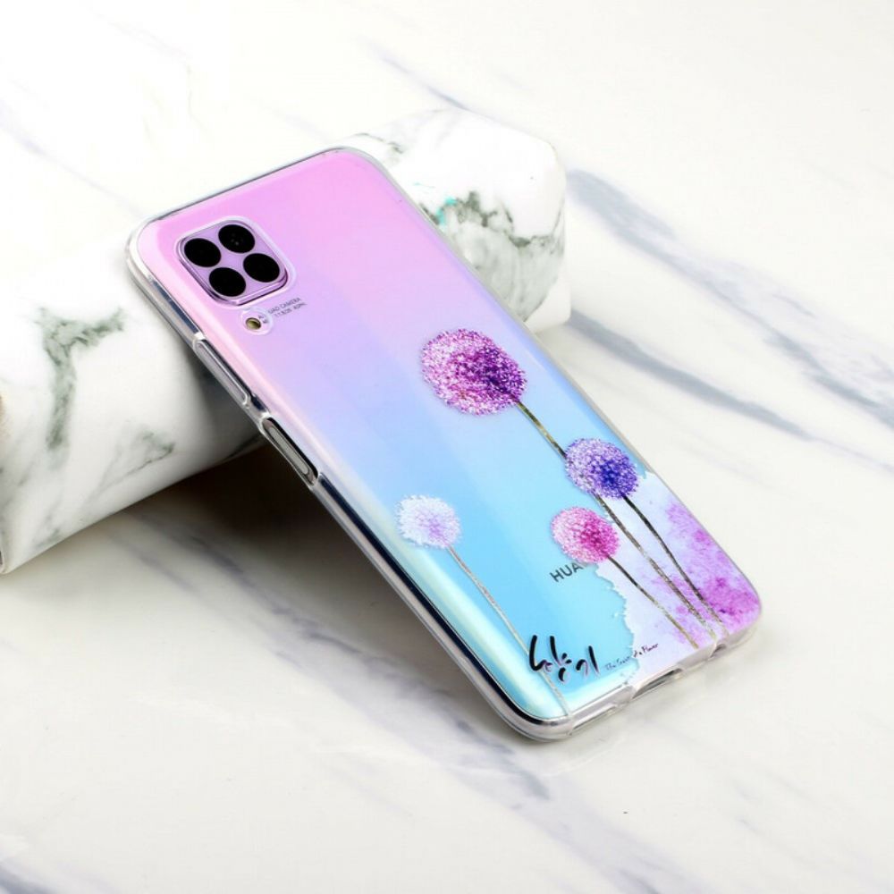 Handyhülle Für Huawei P40 Lite Transparenter Bunter Löwenzahn