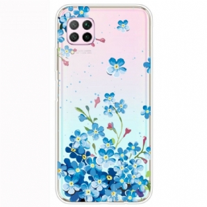 Hülle Für Huawei P40 Lite Blauer Blumenstrauß