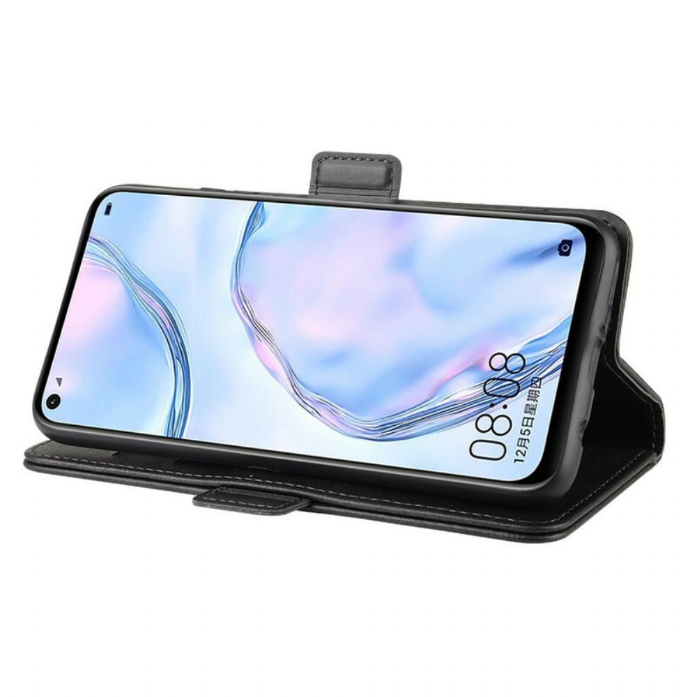 Lederhüllen Für Huawei P40 Lite Flip Case Doppelklappe