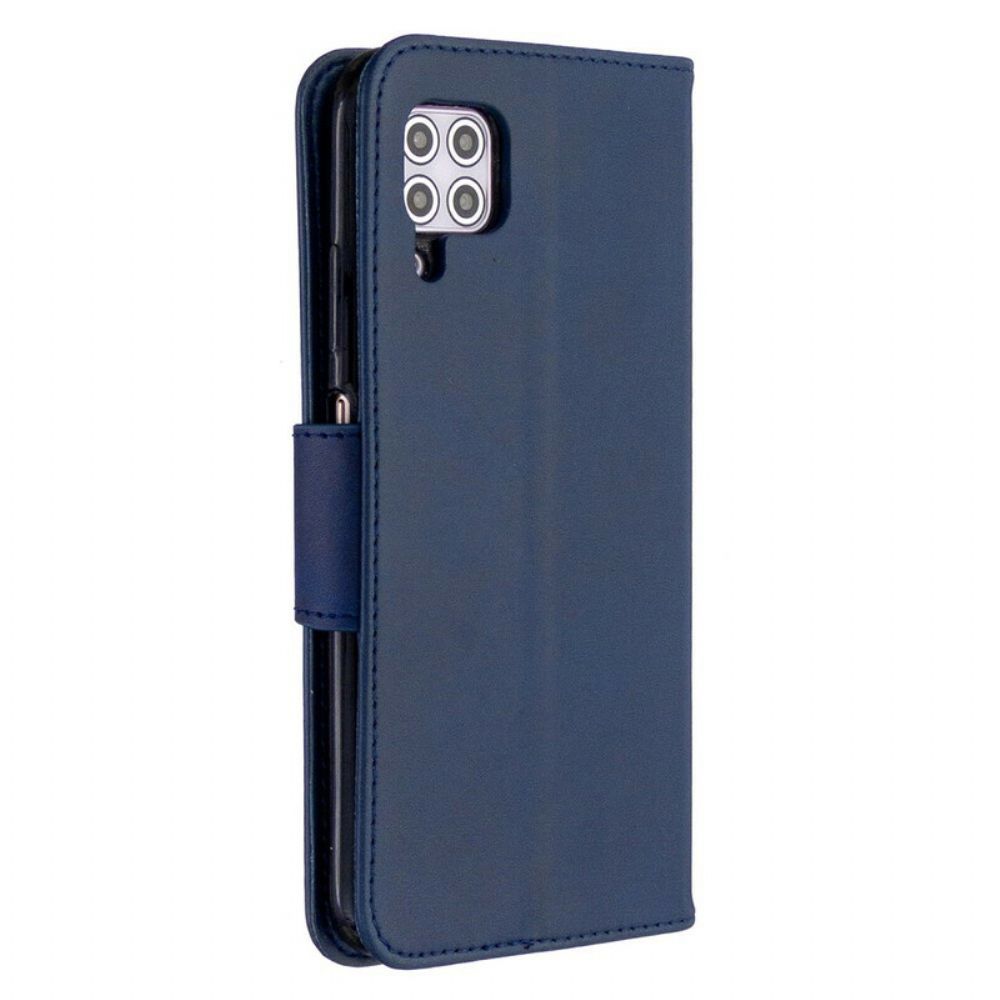 Lederhüllen Für Huawei P40 Lite Flip Case Glatte Schräge Klappe