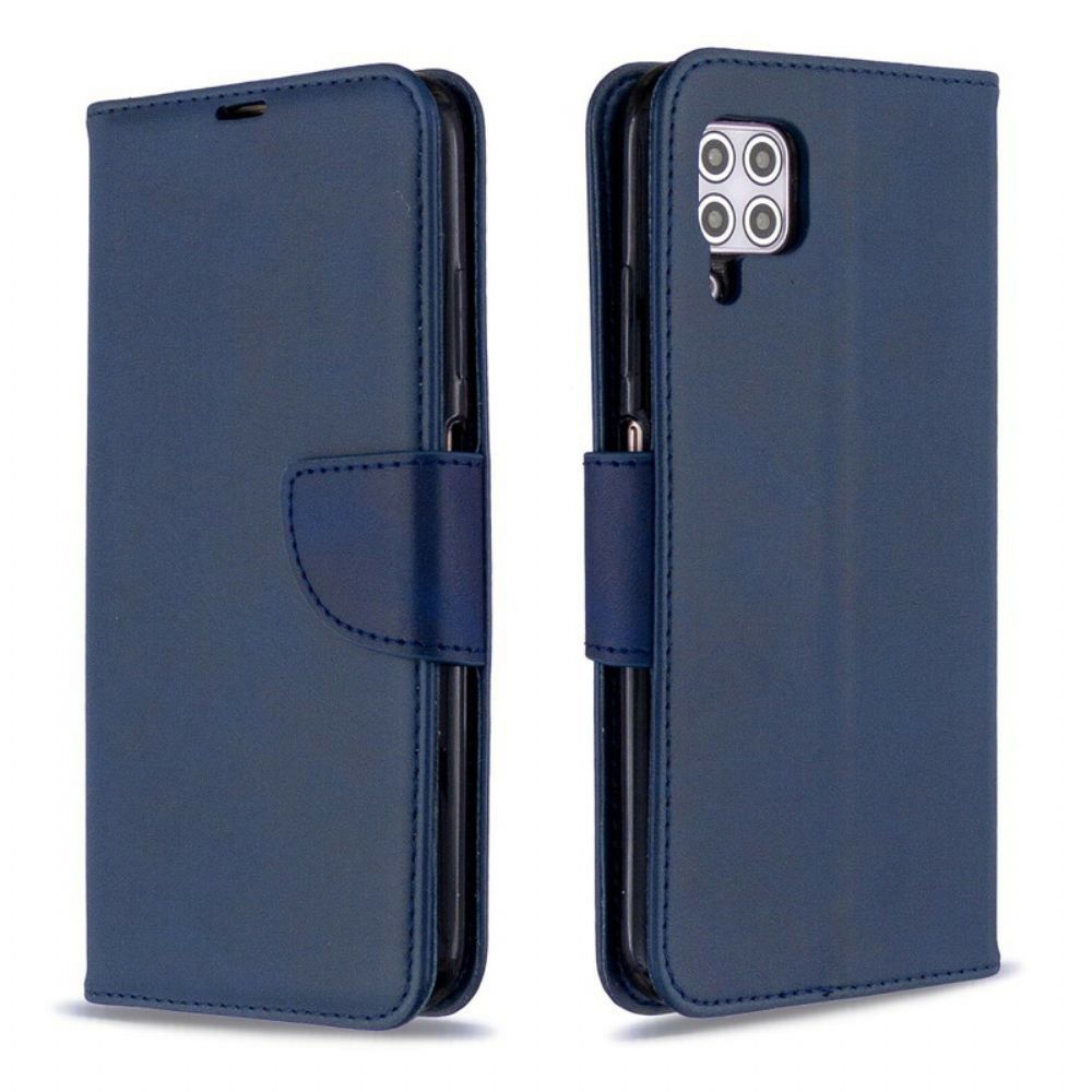 Lederhüllen Für Huawei P40 Lite Flip Case Glatte Schräge Klappe